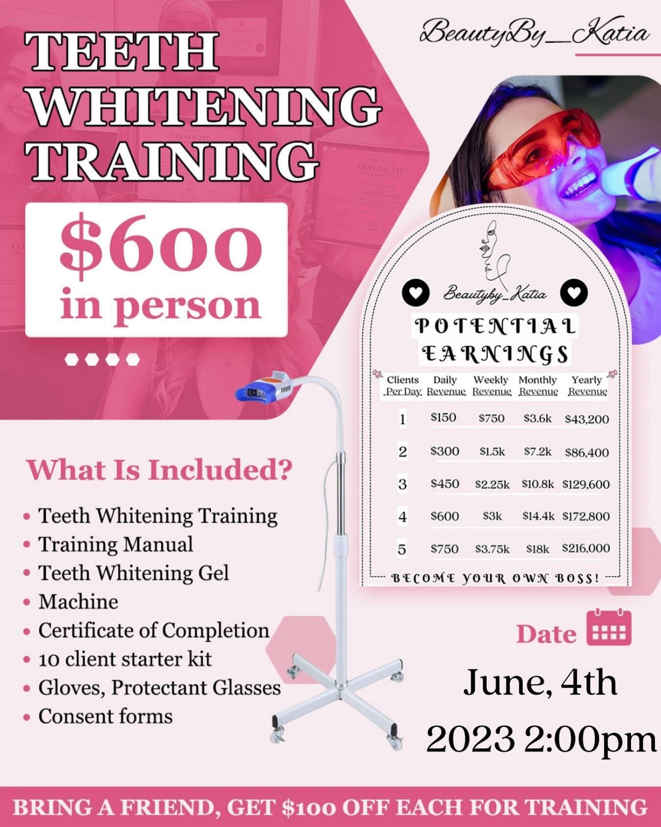 Teeth whitening training session — book your spot